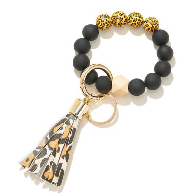Wooden Beads Tassel Bracelet Key Chain