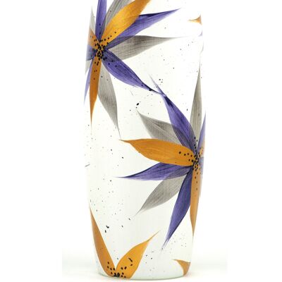 Handbemalte Glasvase für Blumen 7736/300/sh225 | Barrel Tischvase Höhe 30 cm