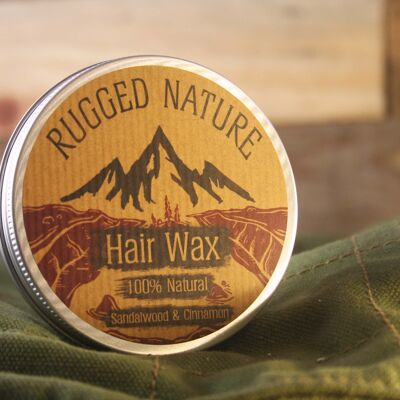 Vegan Hair Wax, Rugged Nature 100% Natural, Sandalwood and 
Cinnamon - 90g