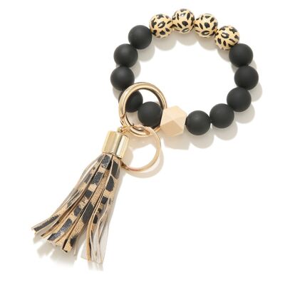 Wooden Beads Tassel Bracelet Key Chain