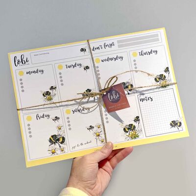 Bees Weekly List Pad A4