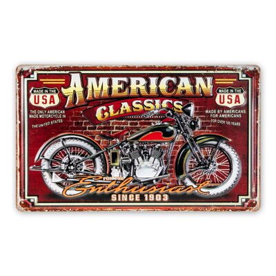 Placa de decoración de pared de estilo industrial vintage de motocicleta