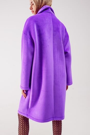 Manteau oversize en faux suède violet 3