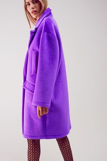 Manteau oversize en faux suède violet 5
