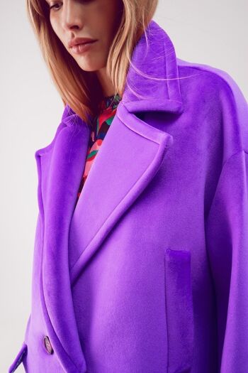 Manteau oversize en faux suède violet 6