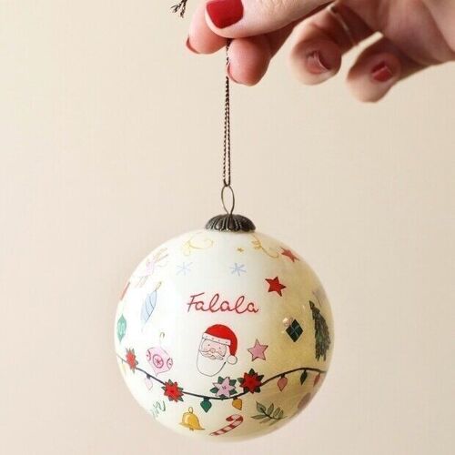 Hand-Painted Festive Christmas Bauble