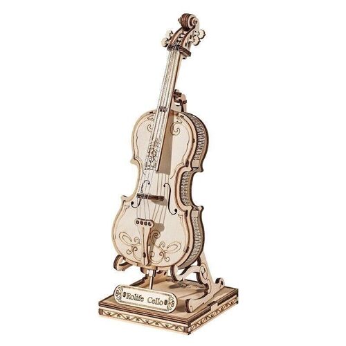 DIY 3D Wooden Puzzle Musical Instrument Cello, Robotime, TG411, 7x7x20cm