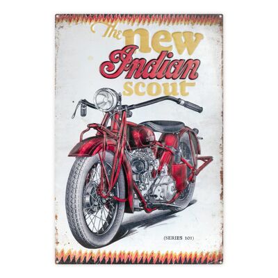 Metal plate wall decoration Motorcycle INDIAN 30X45