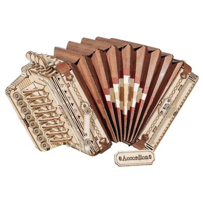 DIY 3D Wooden Puzzle Musical Instrument Accordion, Robotime, TG410, 17×7.5×9.5cm