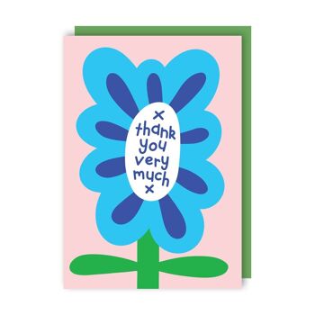 Lot de 6 cartes de remerciement Big Flower 2