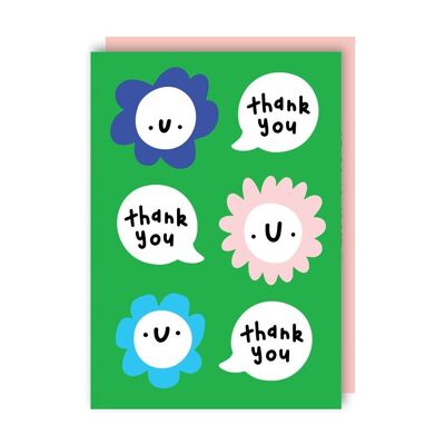 Lot de 6 cartes de remerciement bulles