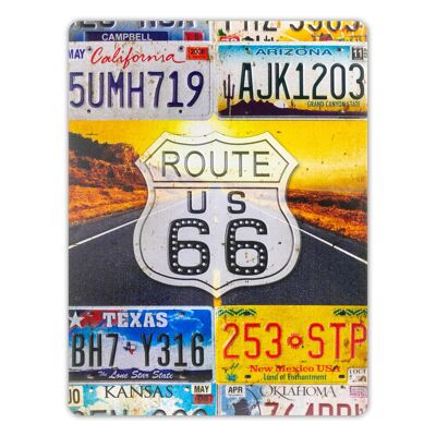 Metal plate wall decoration Route 66 43X57 cm