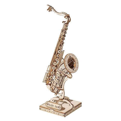 DIY 3D Wooden Puzzle Musical Instrument Saxophone, Robotime, TG309, 8.5x7x23cm