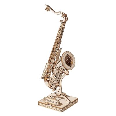 Puzzle 3D en bois DIY, instrument de musique, saxophone, Robotime, TG309, 8.5x7x23cm
