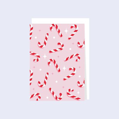 Merry Christmas Greeting Card with candy canes