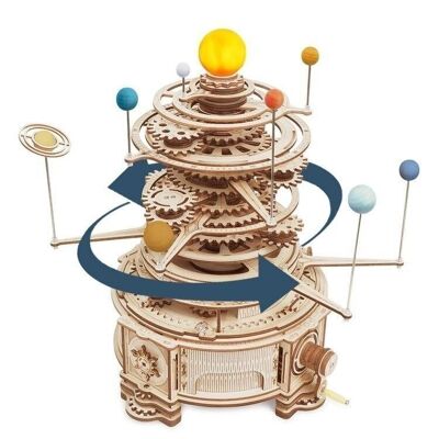 Puzzle en bois DIY 3D Orbites planétaires du système solaire, Robotime, ST001, 34.5x21x32.5 cm
