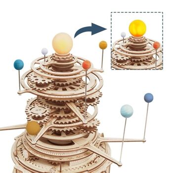 Puzzle en bois DIY 3D Orbites planétaires du système solaire, Robotime, ST001, 34.5x21x32.5 cm 3