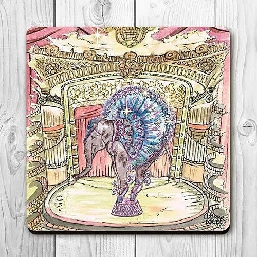 Drinks Coaster - Elephant In The City