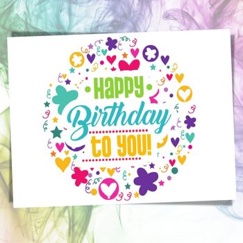 Carte d'anniversaire, carte postale Happy Birthday, carte de voeux d'anniversaire, carte de voeux DIN A6, taille de la carte : 148x105 mm papier FSC 1