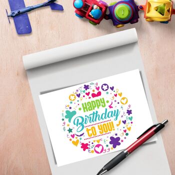 Carte d'anniversaire, carte postale Happy Birthday, carte de voeux d'anniversaire, carte de voeux DIN A6, taille de la carte : 148x105 mm papier FSC 3