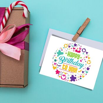 Carte d'anniversaire, carte postale Happy Birthday, carte de voeux d'anniversaire, carte de voeux DIN A6, taille de la carte : 148x105 mm papier FSC 4