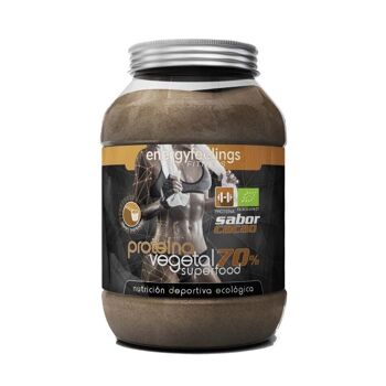 PROTÉINE VÉGAN 73% SAVEUR CACAO ÉCO - Pot de 1,5 Kg 1