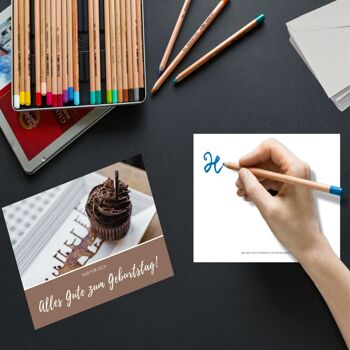 Carte d'anniversaire, carte postale Happy Birthday, carte de voeux d'anniversaire, carte de voeux DIN A6, taille de la carte : 148x105 mm papier FSC 4