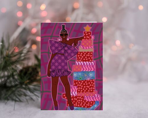 Party Dress Christmas Holiday Card