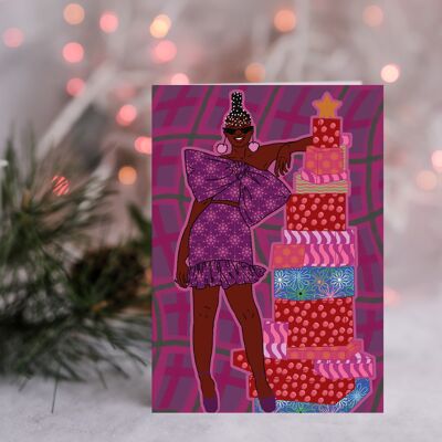 Party Dress Christmas Holiday Card