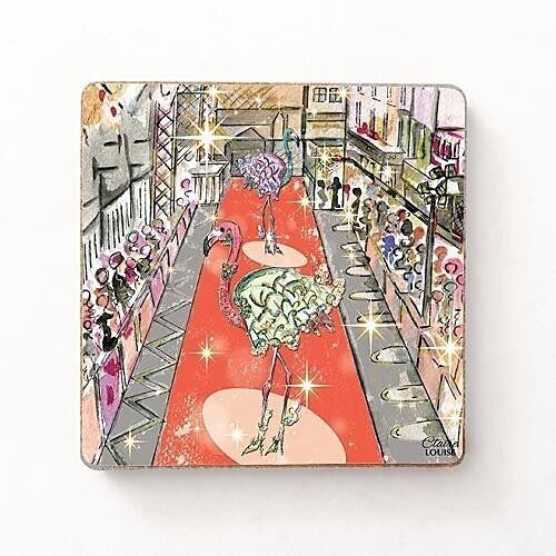 Fridge Magnet - Flamingo In The City