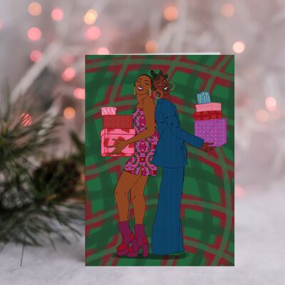 Gift Swap - Christmas Holiday Greeting Card