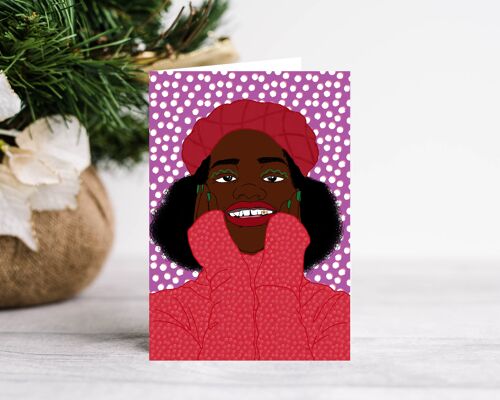 Cutie in a Red Beret Greeting Card