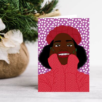 Cutie in a Red Beret Greeting Card