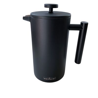 Pressing jug Monza stainless steel black insulating function 1000 ml