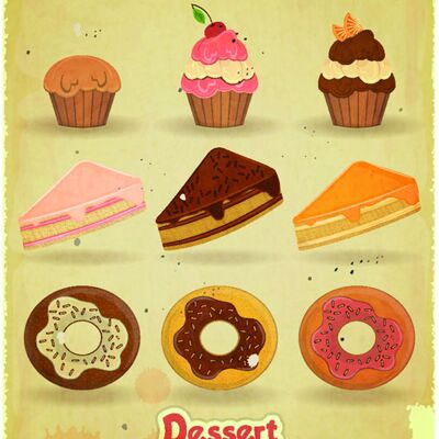 Menu del dessert del tappetino da cucina