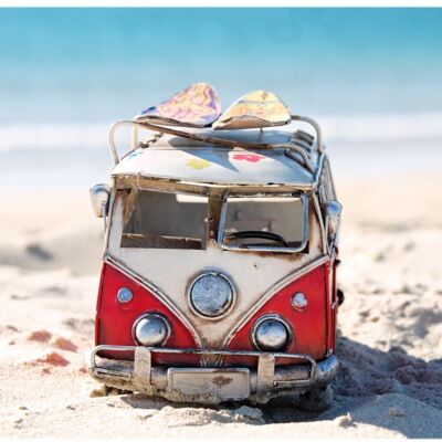 Bus de tapis de cuisine sur la plage