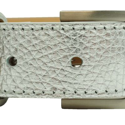 Silver leather belt 2230