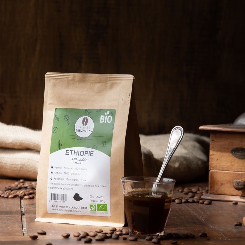 Äthiopien Jimma 225g gemahlen (aus biologischem Anbau, zertifiziert FR-BIO-13)