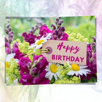 Carte d'anniversaire, carte postale Happy Birthday, carte de voeux d'anniversaire, carte de voeux DIN A6, taille de la carte : 148x105 mm papier FSC