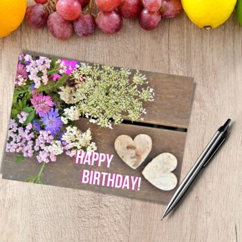 Carte d'anniversaire, carte postale Happy Birthday, carte de voeux d'anniversaire, carte de voeux DIN A6, taille de la carte : 148x105 mm papier FSC 4