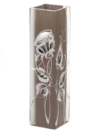 Vase en verre peint à la main pour fleurs 6360/400/sh105 | Vase de sol carré hauteur 40 cm 3