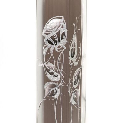 Vase en verre peint à la main pour fleurs 6360/400/sh105 | Vase de sol carré hauteur 40 cm