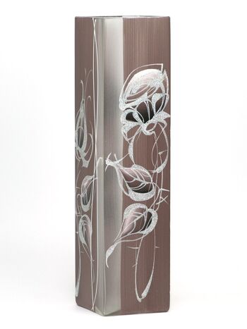 Vase en verre peint à la main pour fleurs 6360/400/sh105 | Vase de sol carré hauteur 40 cm 2