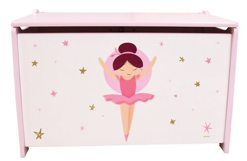 BALLERINE COFFRE A JOUETS EN BOIS