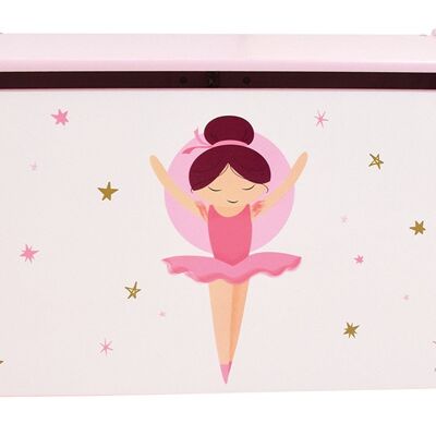 BALLERINE COFFRE A JOUETS EN BOIS