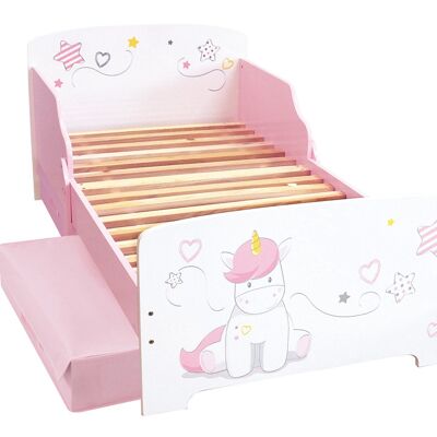 LICORNE LIT SOMMIER LATTES 140x70CM ET 2 TIROIRS