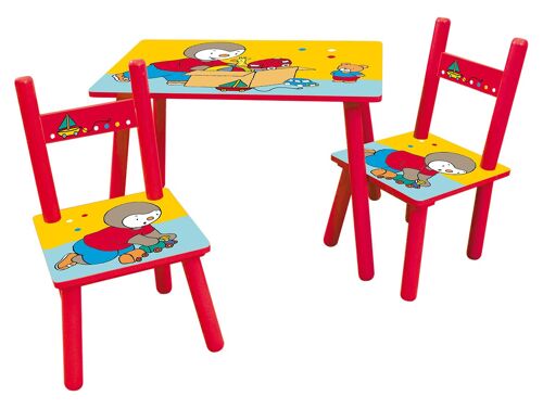 T'CHOUPI TABLE RECTANGULAIRE + 2 CHAISES
