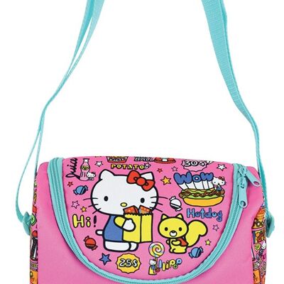 BOLSA DE ALMUERZO BANDOLERA CON AISLAMIENTO DE COMIDA RETRO HELLO KITTY 5L