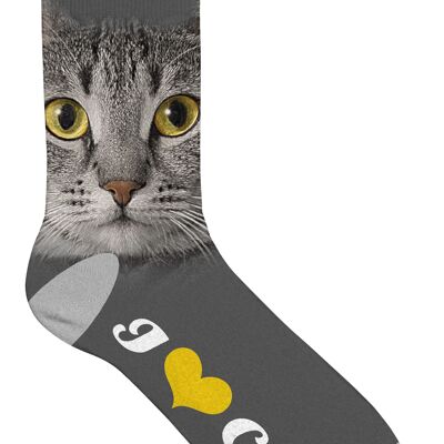 Sock Grey Cat Eyes 33-38