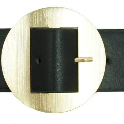 Ceinture Elastique Noir boucle dorée CT3387